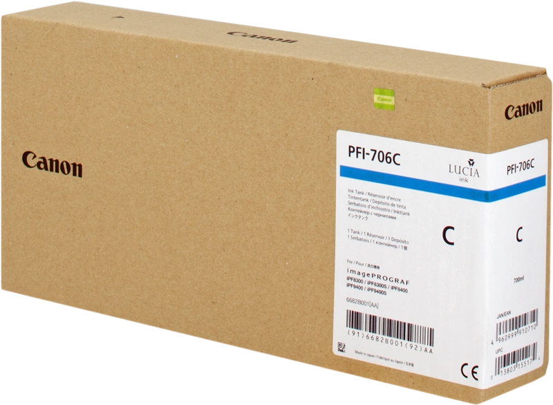 Canon PFI-706c Cyan Cartouche d'encre (6682B001)