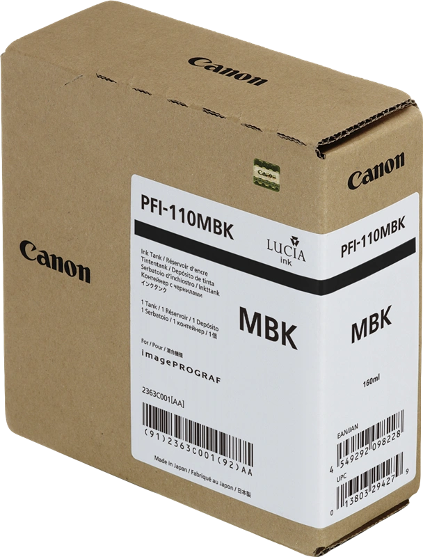 Canon PFI-110mbk Noir (Matt) Cartouche d'encre (2363C001)
