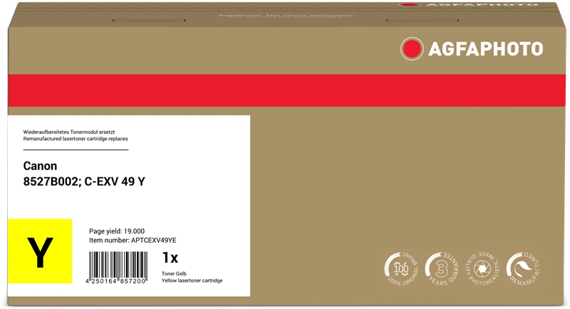 Compatible avec Canon C-EXV49y Agfa Photo APTCEXV49YE Jaune Toner