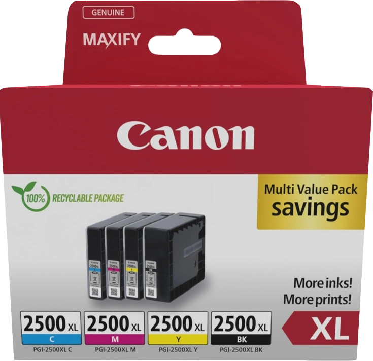 Canon PGI-2500 XL Multipack Noir(e) / Cyan / Magenta / Jaune (9254B010)