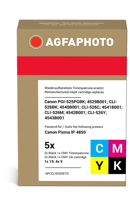 Agfa Photo CLI-526BK,C,M,Y Multipack Noir(e) / Cyan / Magenta / Jaune