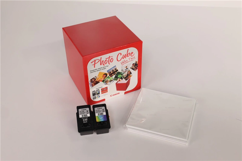 Canon PG-540+CL-541 Photo Cube Noir(e) / Plusieurs couleurs Value Pack (+ 13x13 cm Photo Paper Plus Glossy II 40 Blatt)