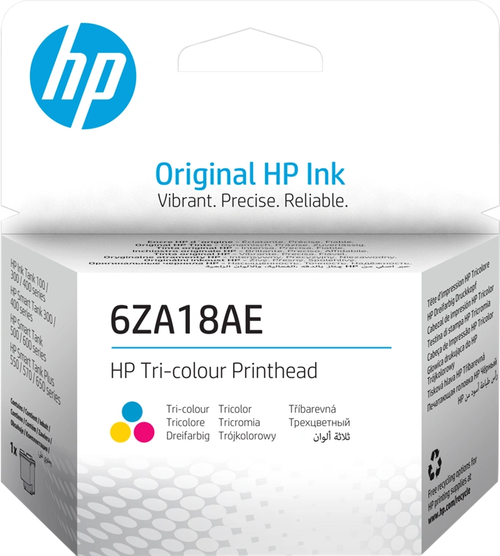HP 100/300/400 Serie Tête d'impression Cyan / Magenta / Jaune (6ZA18AE)