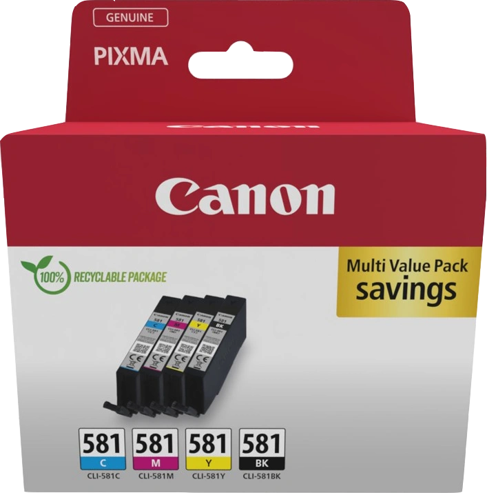 Canon CLI-581 Multipack Noir(e) / Cyan / Magenta / Jaune (2103C007)