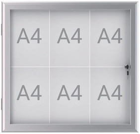 MAUL Vitrine d'affichage MAULexcite, 9 x A4, aluminium