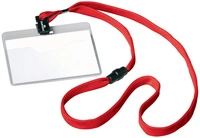 DURABLE Badge, avec lacet textile, 90 x 60 mm, gris