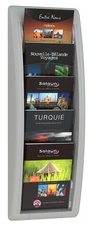 PAPERFLOW Porte-brochures mural Quick fit, A5, gris alu