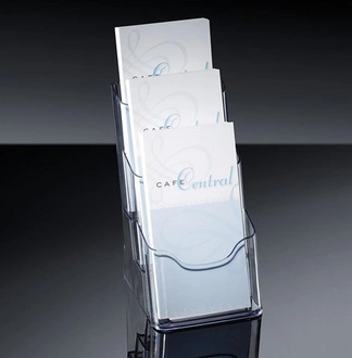 sigel porte-brochures de table "acrylic", DL,3 compartiments