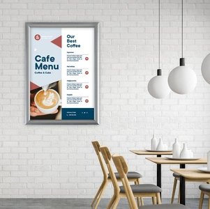 EUROPEL Cadre porte-affiche premium, A4, 25 mm, argent