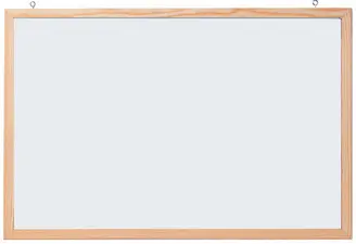 FRANKEN Tableau mural blanc avec cadre en bois, 1.000 x 600