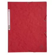EXACOMPTA Chemise 3 rabats et élastique, en carte lustrée 5/10e, 400gr. Format 24x32cm. Coloris Rouge.