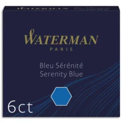 WATERMAN Etui de 6 mini cartouches encre Bleue sérénité
