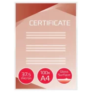GBC Paquet de 100 Pochettes de plastification GBC A4, 2 x 37,5 microns, brillantes 3745103