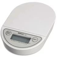 MAUL Pèse-lettre MAULoval électronique en plastique portée 2 Kg - Dim. 18 x 12 x 3 cm, Plateau 12 x 12 cm