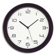 ALBA Horloge murale Hornew silencieuse Noire, pile AA non fournie - Diamètre 30 cm