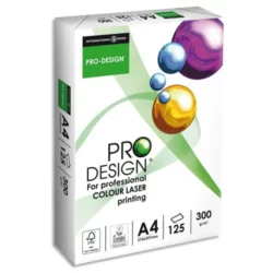 INAPA Ramette 125 feuilles papier extra Blanc satiné PRO DESIGN A4 300G CIE 168 – Image 2