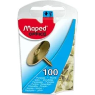 MAPED Boîte de 100 punaises en acier cuivrées 10 mm