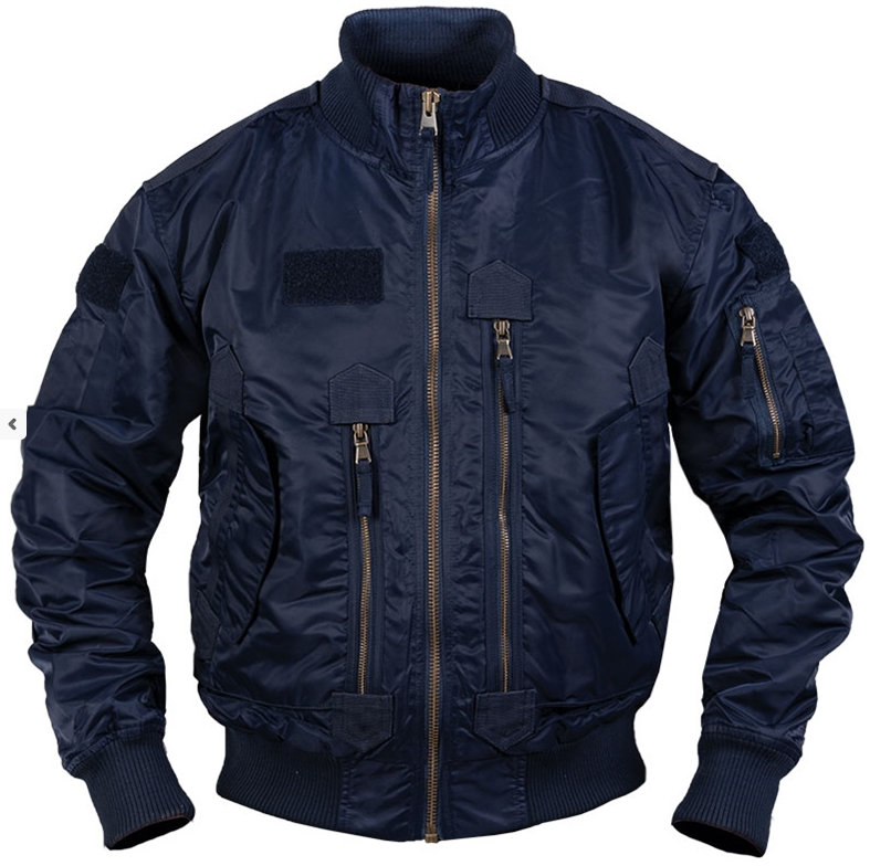 Veste De Vol Style Armée En Cuir - Taille XXL (48) - Noire, Neuf Sans étiquettes