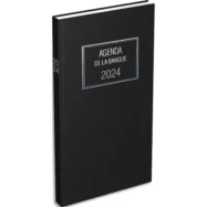 LECAS Agenda banquier long, euros-cents, 2 volumes, 1 jour sur 2 pages, 15x34cm Noir
