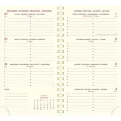 EXACOMPTA Semainier poche Eurotime 16S spiralé 1sem/2pages+ répertoire, 16x8,5cm couverture PVC assortie