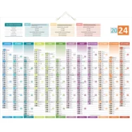 CBG Calendrier UNI-COMPACT, recto grille 12 mois, verso carte union européenne, 43x55cm, 2 œillets 1 cord