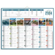 CBG Calendrier PLANETE, photos du monde, 7 mois par face soit 14 mois, 43x55cm, 2 œillets et 1 cordonnet