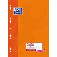 OXFORD Etui 200 copies simples 90g perforées Blanches A4 5x5