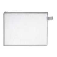 WONDAY Pochette zippée en PVC renforcé semi-transparente pour le courrier, format 29x22cm épaisseur 0,5cm
