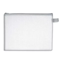 WONDAY Pochette zippée en PVC renforcé semi-transparente pour le courrier, format 29x22cm épaisseur 0,5cm