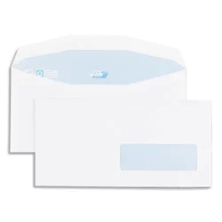 GPV Boîte de 1000 enveloppes 114x229mm Blanches fenêtre 35x100 80g
