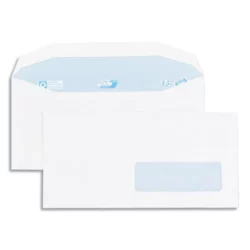 GPV Boîte de 1000 enveloppes 115x225mm Blanches fenêtre 35x100 80g
