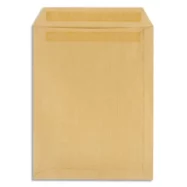 PERGAMY Boîte de 250 pochettes kraft Brun 90g C4 229x324 mm autocollantes